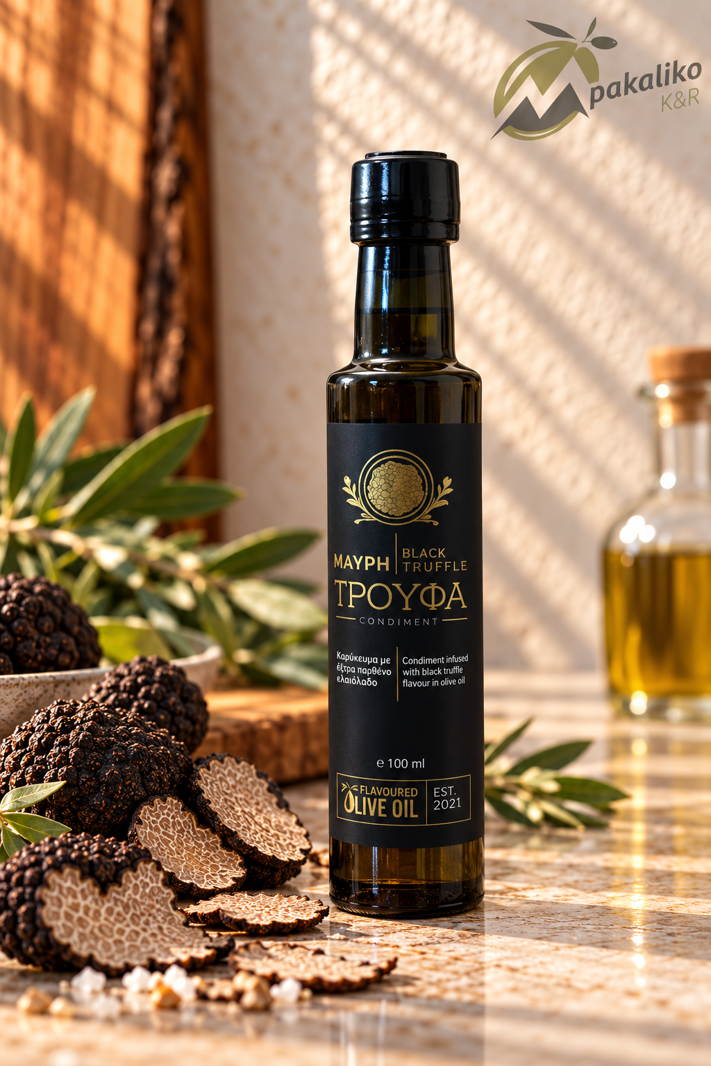 Exzellente Ölkomposition mit schwarzem Trüffelaroma (Tuber aestivum) 250ml 